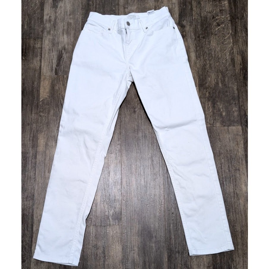 Banana Republic Girlfriend Jean White Denim Relaxed Tapered Pants Womens 25/0
